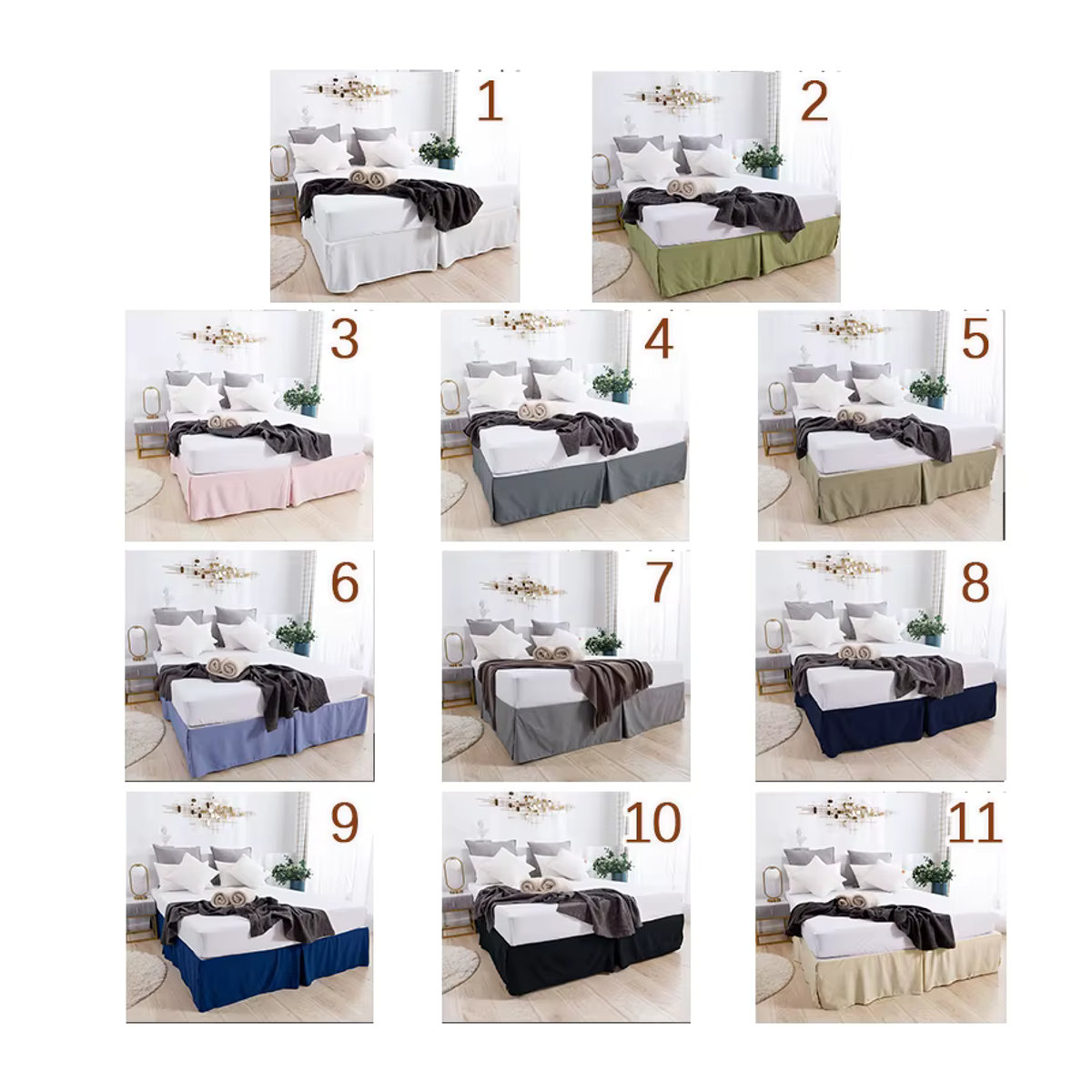 Mystybloom Bettrock aus gebürstetem Stoff in Grün, rutschfester Matratzenbezug für Twin, Full, Queen und King Size Betten - Bild 4