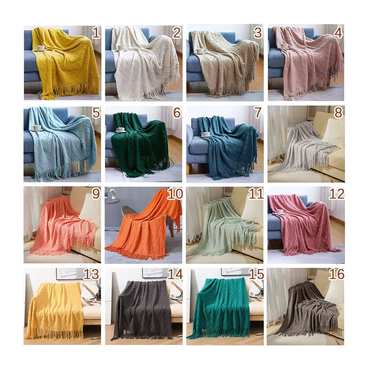 Mystybloom Strickdecke Nordic Design weich und gemütlich für Sofa und Bett - Bild 3