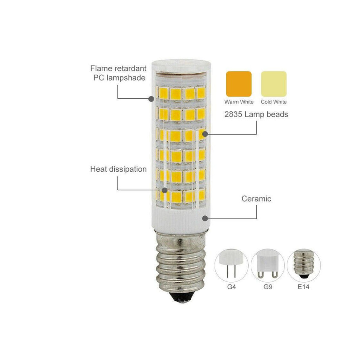 MYY E14 LED Maisbirne 7 W Gelb mit 360 Grad Abstrahlwinkel als Halogen Ersatz - Bild 2