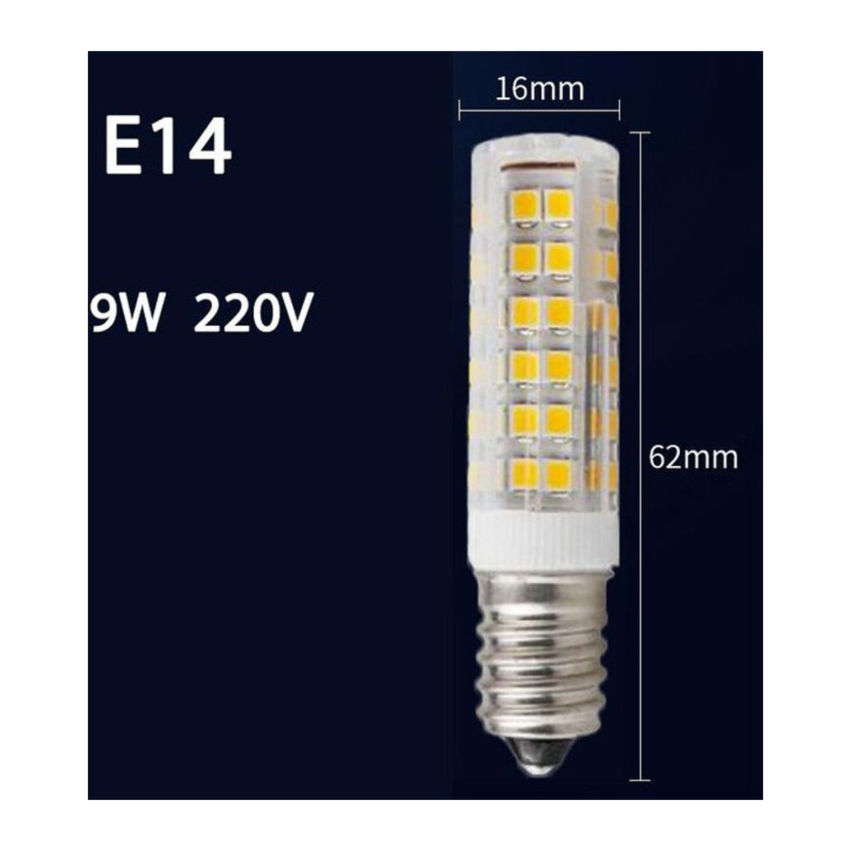 MYY E14 LED Maisbirne Gelb 9W mit 360 Grad Abstrahlwinkel als Halogen Ersatz für Kronleuchter - Bild 1