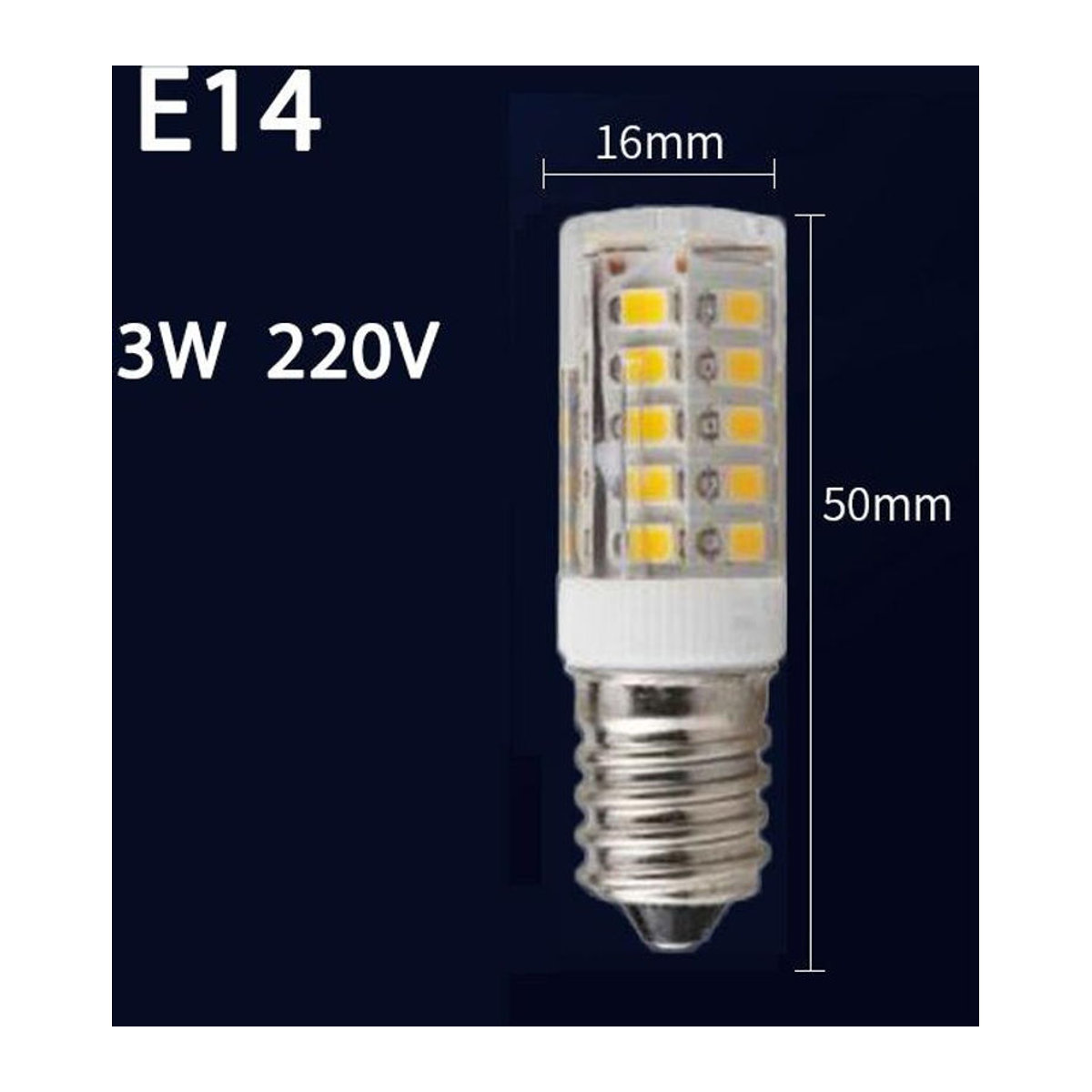 MYY E14 LED Mini Maisbirne 3 W in Weiß mit 360 Grad Abstrahlwinkel als Halogen Ersatz - Bild 1