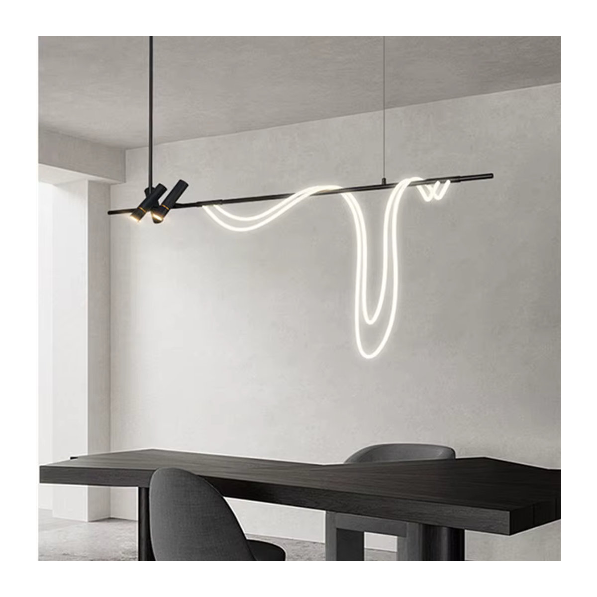MZISOSOD Modern LED Kronleuchter in Schwarz aus Aluminium für Esszimmer, Küche oder Bar - Bild 6
