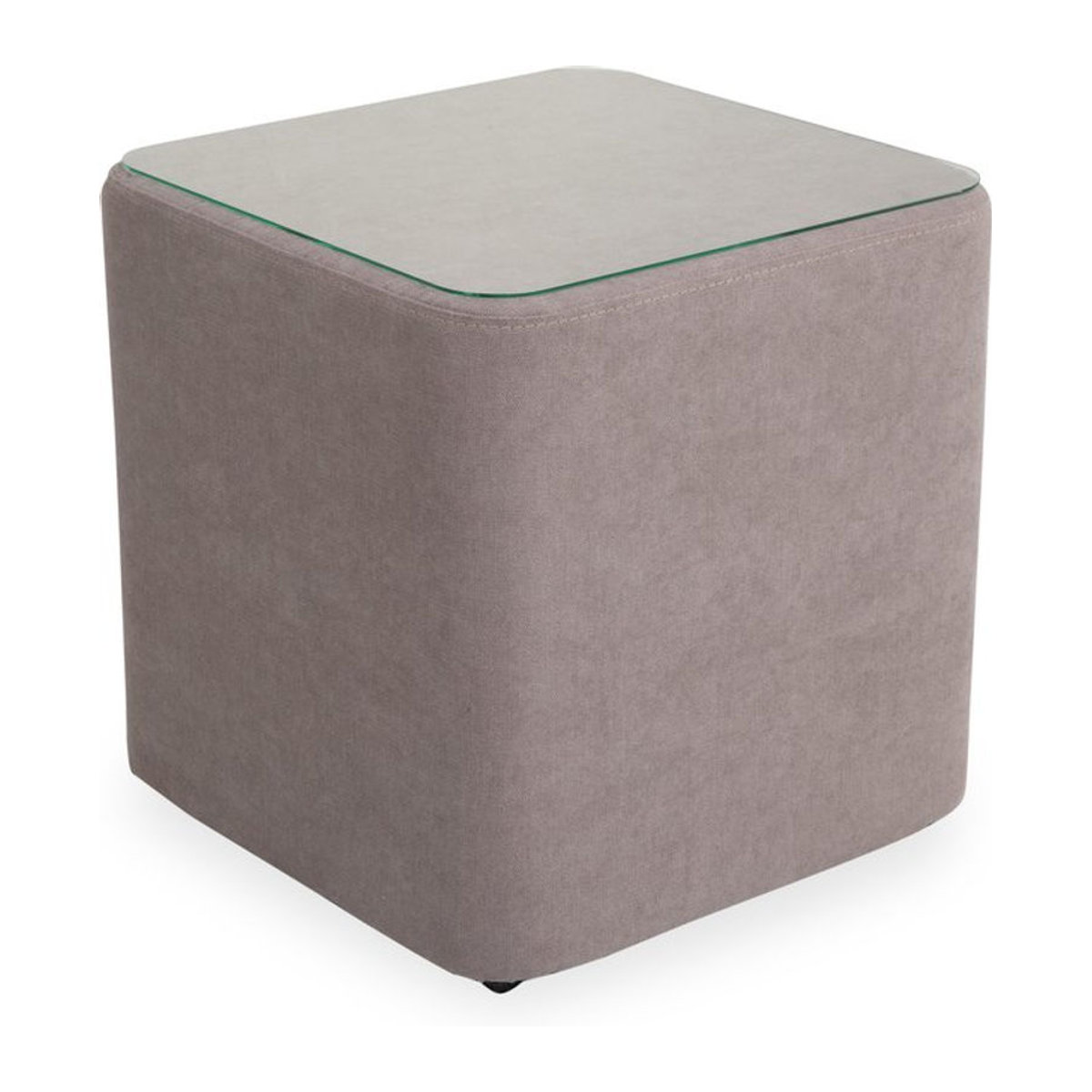 Nachtkommode Elastoform Modern in Taupe Meliert mit Glas und Stoff - Bild 1