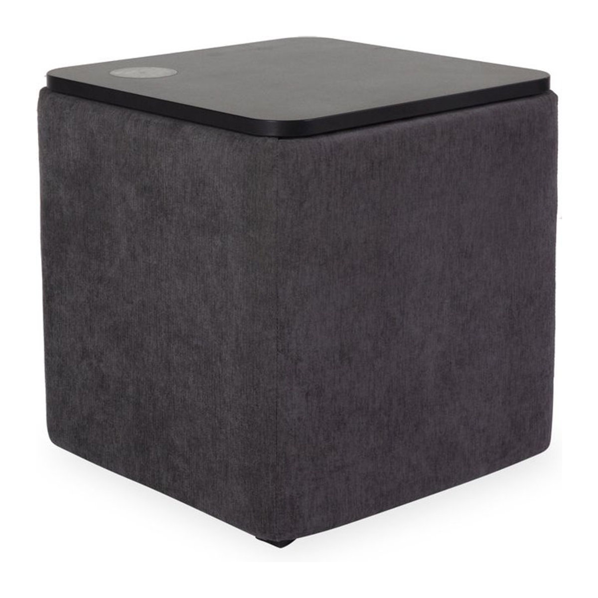 Nachtkommode Elastoform WÜRFEL in Anthrazit und Grau aus Holz und Stoff im modernen minimalistischen Design - Bild 1