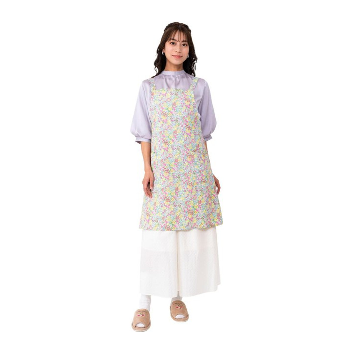 Naigai LIBERTY Schürze Floral Rosa Wasserabweisend mit Taschen und Bindebändern für Küche und Kinderzimmer - Bild 1
