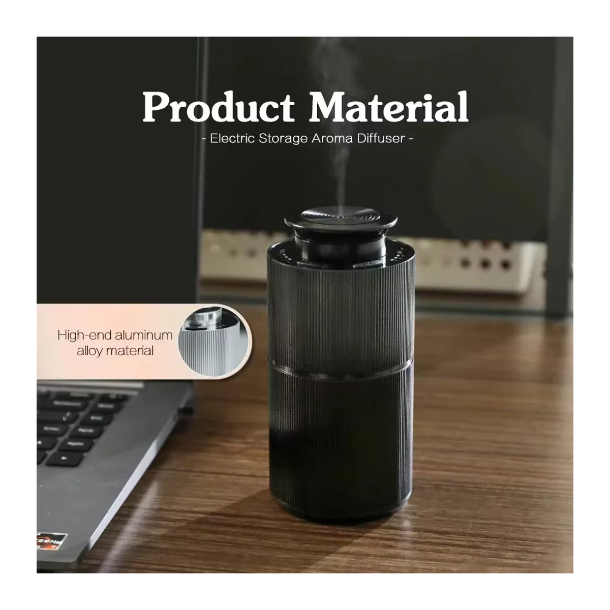 NAMASTE USB-Lade-Diffuser elektrischer Duftzerstäuber mit 20 ml Füllmenge in Schwarz und Silber - Bild 2