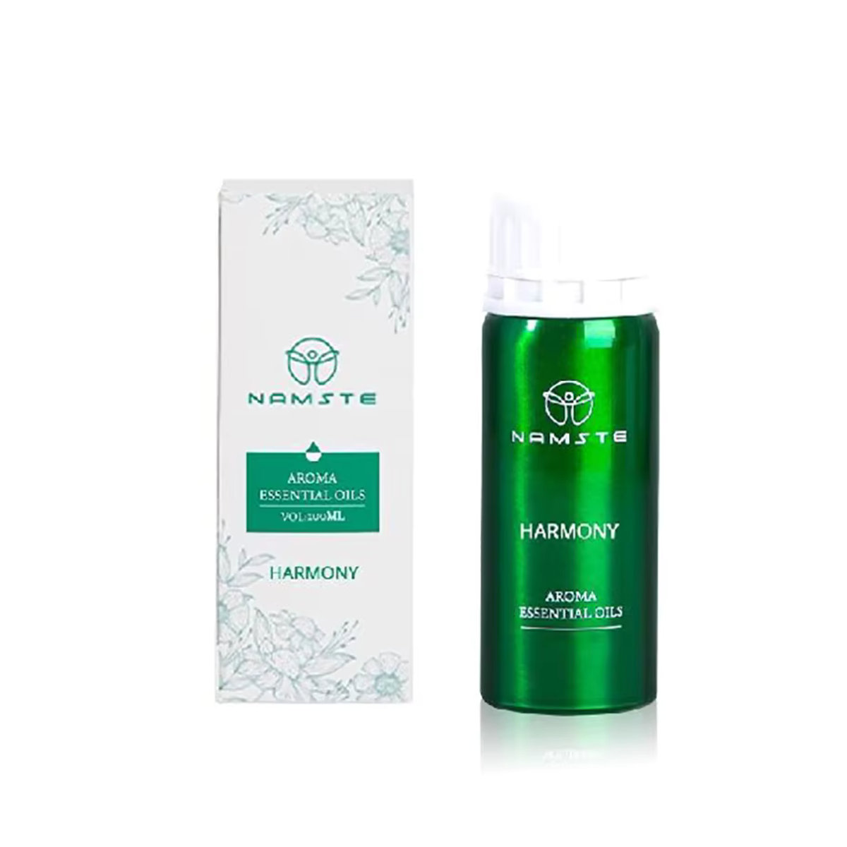 NAMSTE Ätherisches Öl Blumen Aroma-Diffusor mit 500 ml Duftöl für Zuhause und Hotel, Floral Amber Musk, Glas, Braun und Grün - Bild 3