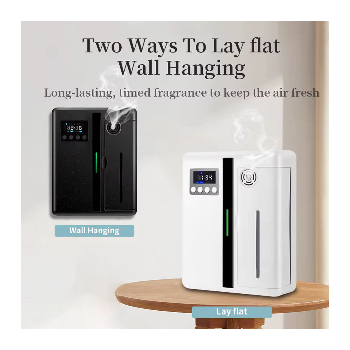 NAMSTE Elektrischer Aroma-Diffusor in Weiß mit 100 ml ätherischen Ölen, Intelligenter Lufterfrischer und Zerstäuber für dein Zuhause - Bild 3