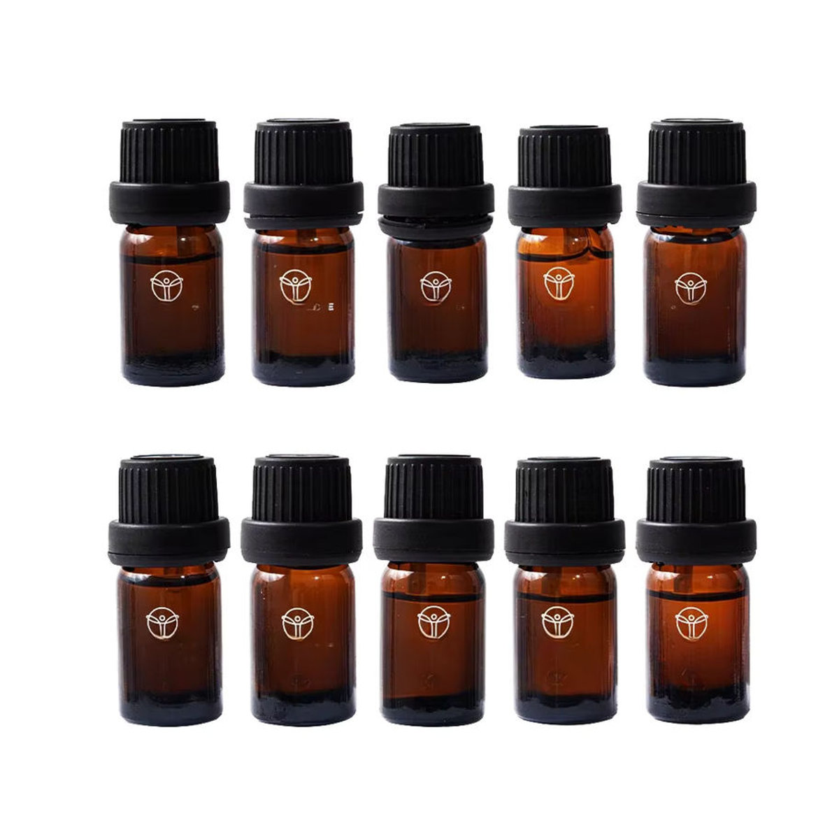 NAMSTE Set aus 10 ätherischen Ölen in Braun, 5 ml pro Flasche, ideal für Aroma-Diffusoren, Luftbefeuchter und Kerzenherstellung - Bild 4