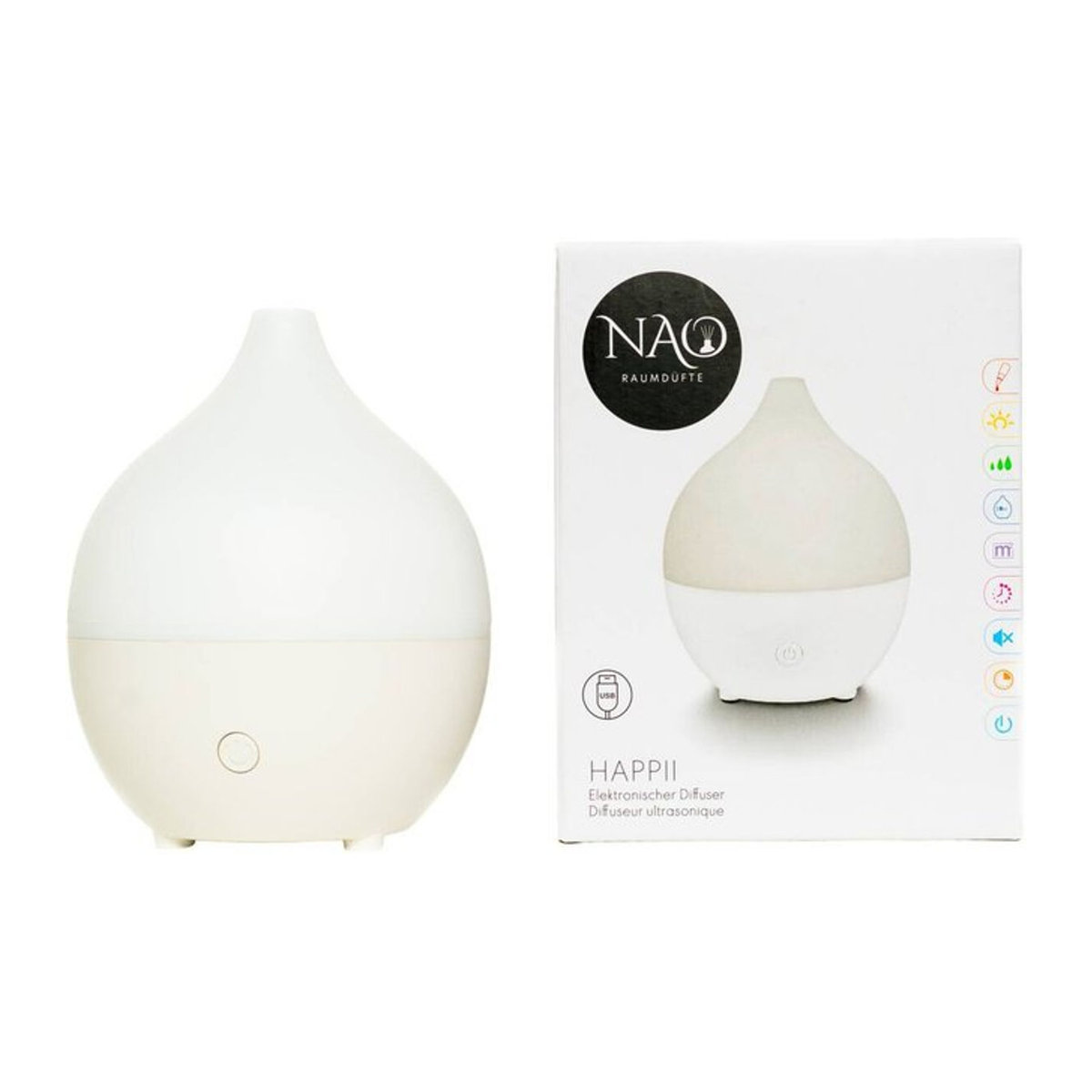 Nao Elektronischer Raumduft-Diffuser in Weiß mit minimalistischem Runddesign aus Kunststoff - Bild 1