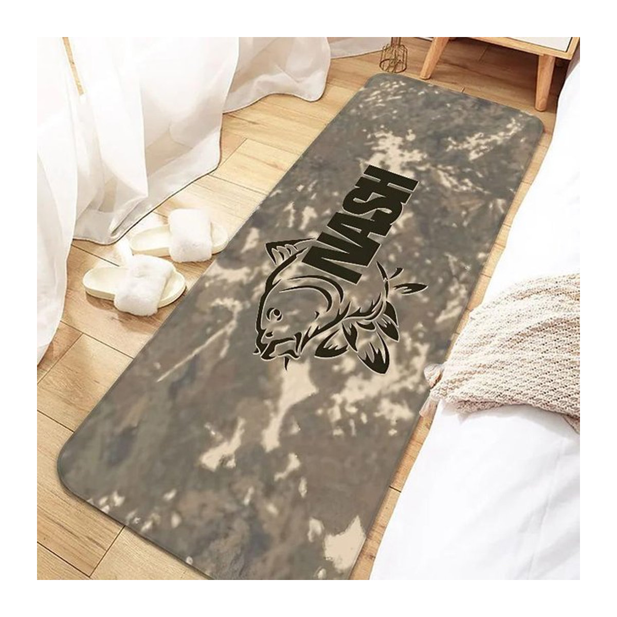 Nash Fishing Logo rutschfeste und waschbare Fußmatte für Eingang, Küche, Wohnzimmer, Flur oder Badezimmer, B/L: 40 x 120 cm - Bild 1
