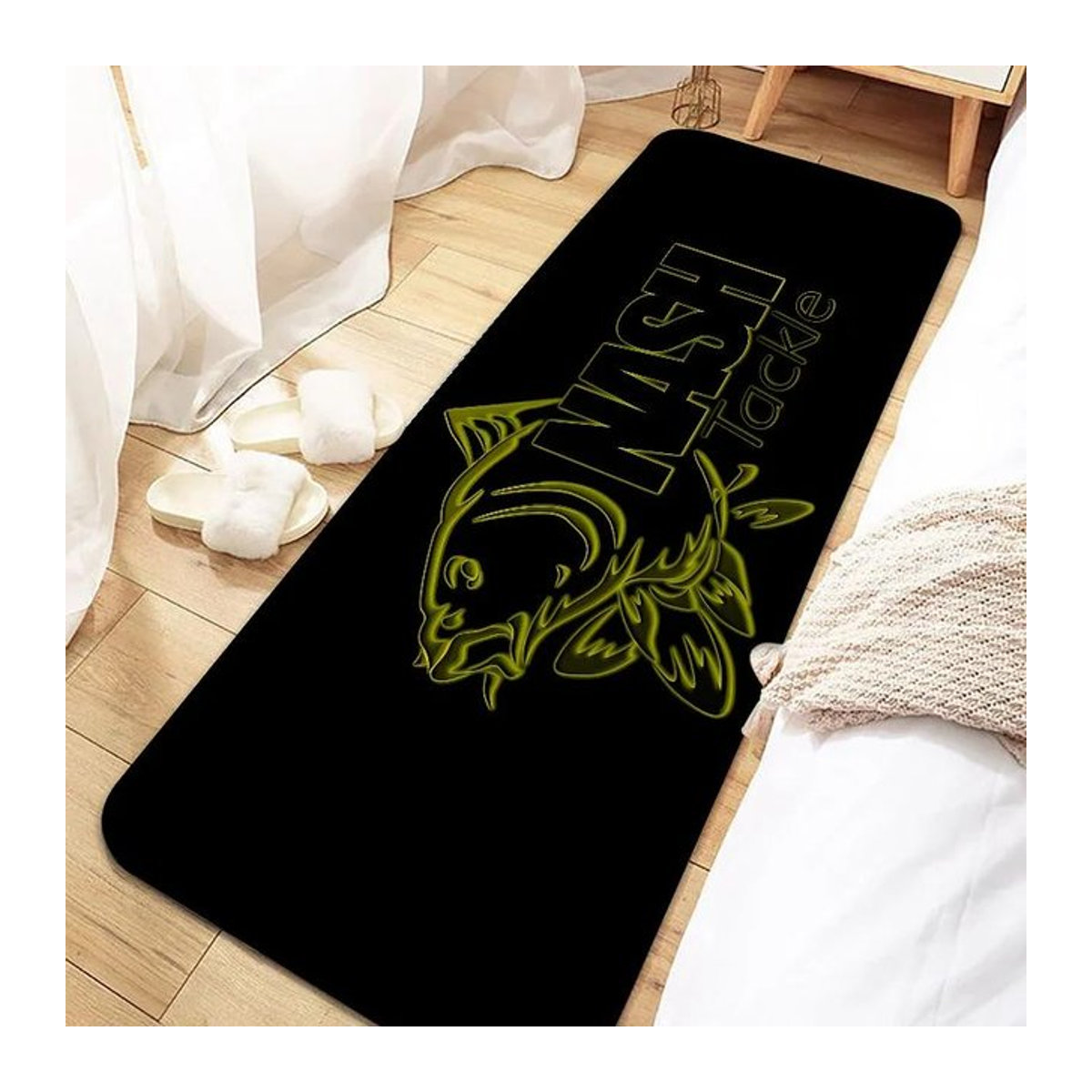 Nash Fishing Logo rutschfeste und waschbare Fußmatte für Eingang, Küche, Wohnzimmer, Flur oder Badezimmer mit Angler-Heimdeko, B/T: 40 x 120 cm - Bild 1