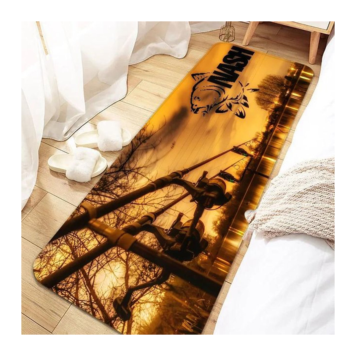 Nash Fishing Logo Rutschfeste Waschbare Fußmatte für Eingang, Küche, Wohnzimmer, Flur oder Badezimmer, B/T: 60 x 40 cm - Bild 1