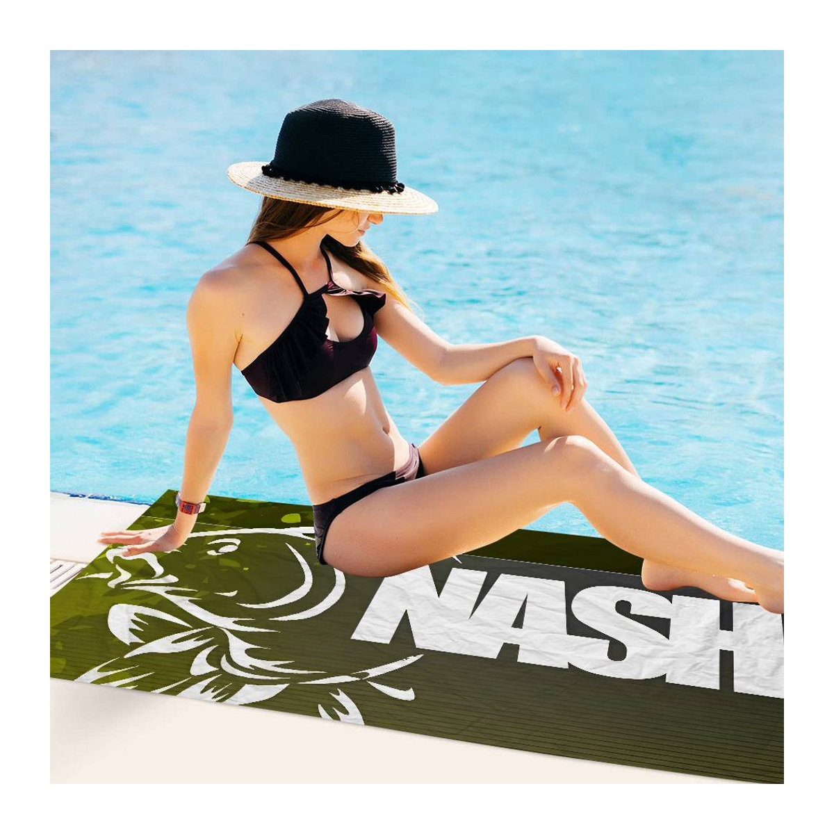 Nash Fishing Mikrofaser Strandtuch mit Logo, saugfähig und weich, 30 x 30 cm - Bild 1