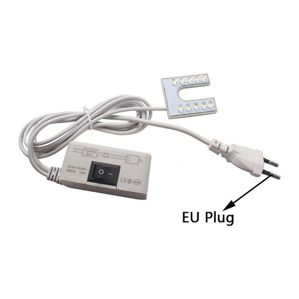 NATAWA Industrielle LED Arbeitsleuchte in U-Form mit 10 LEDs, Magnetische Nähmaschinenleuchte für Werkbänke und Bohrmaschinen, Weiß - Bild 1
