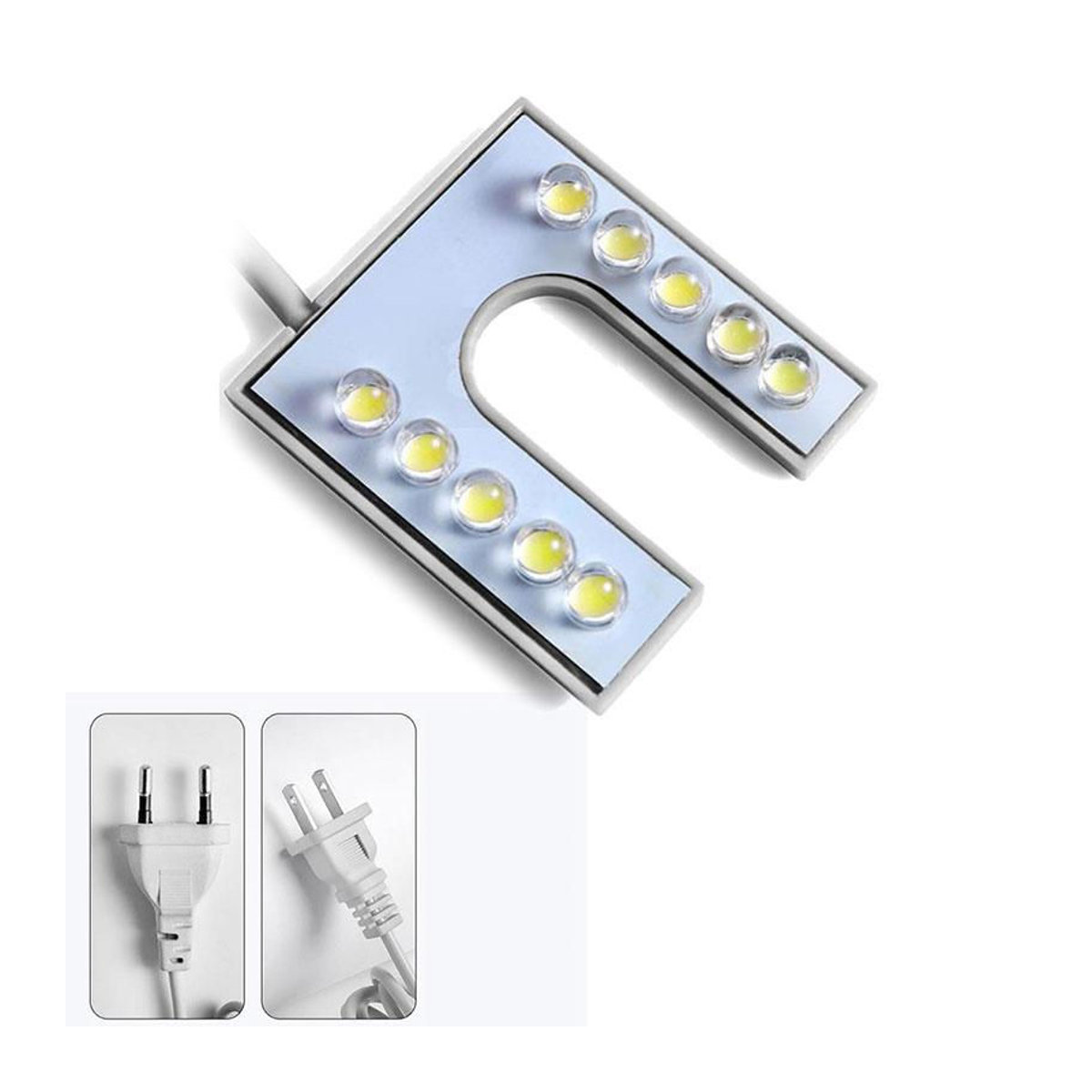 NATAWA Industrielle LED Arbeitsleuchte in U-Form mit 10 LEDs, Magnetische Nähmaschinenleuchte für Werkbänke und Bohrmaschinen, Weiß - Bild 3