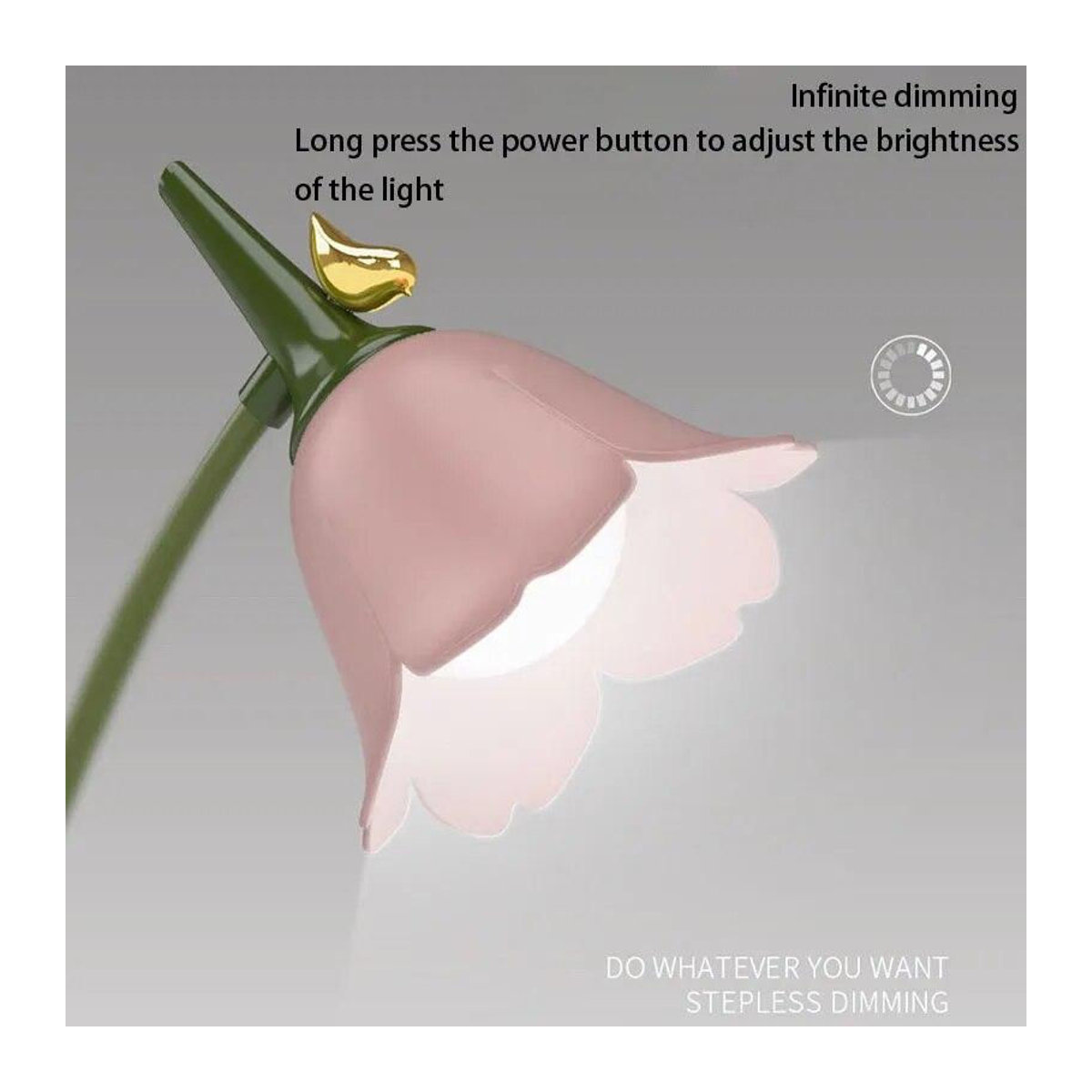 NATAWA LED Tischlampe in Blumenform mit Touch-Funktion und Augenschutz, Gelb - Bild 2