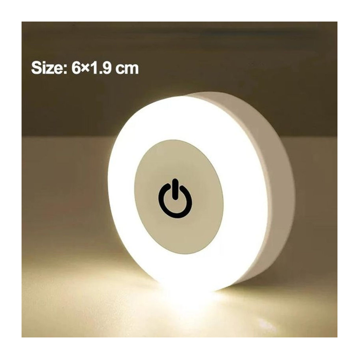NATAWA Mini LED Touch Sensor Nachtlicht USB aufladbar mit magnetischer Basis, rundes tragbares Wandlicht für Küche und Schlafzimmer, Weiß, minimalistisch - Bild 1
