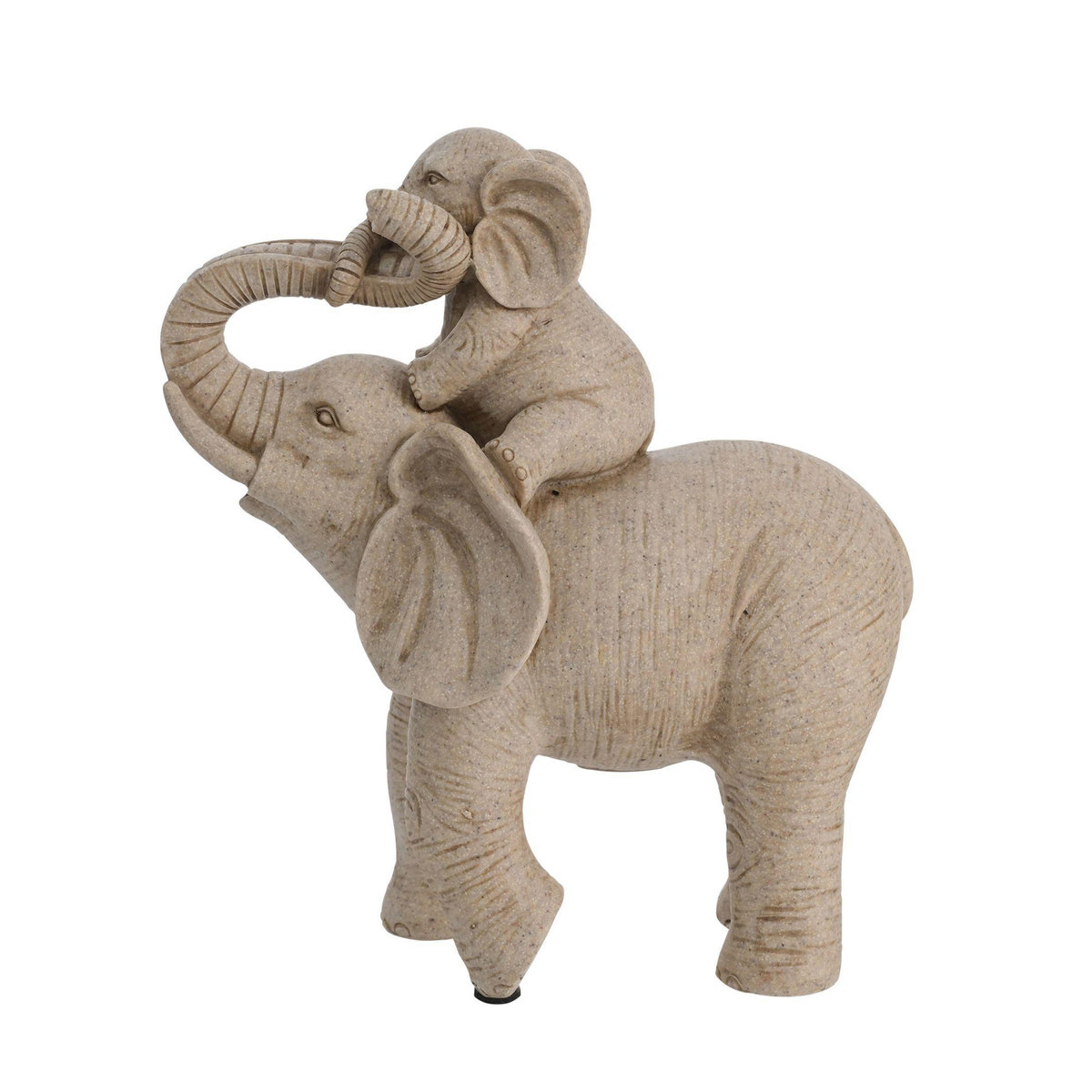 Naturecraft Collection Tierfigur Elefant & Kalb in grau mit Sandstein-Finish aus Polyresin, Höhe: 18,2 cm, Breite: 15,7 cm, Tiefe: 8,3 cm - Bild 2