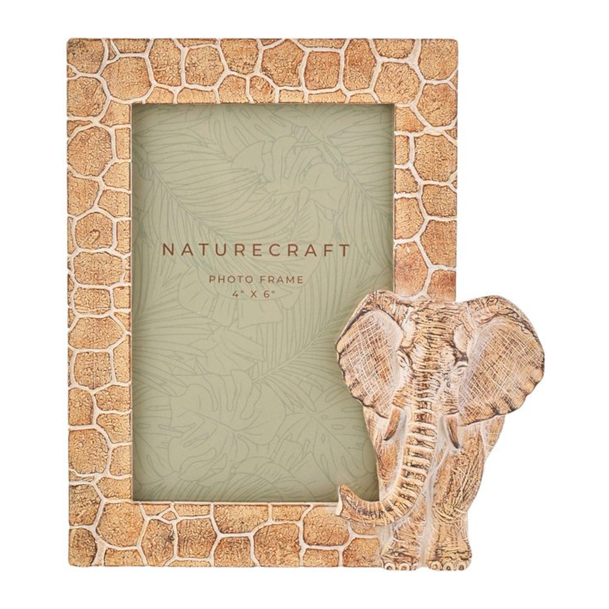 Naturecraft Elefanten-Fotorahmen in Holzoptik aus Harz, braun, B/H: 16,5 x 19,5 cm - Bild 1