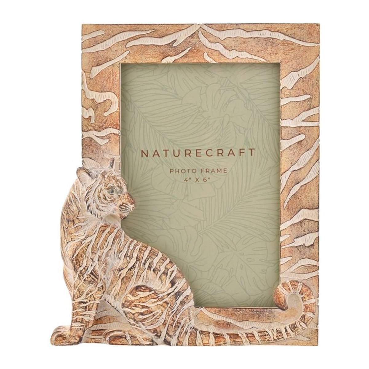 Naturecraft Fotorahmen Tiger Animal Print in Holzoptik, Farbe: braun, B/H: 15 x 10 cm - Bild 1