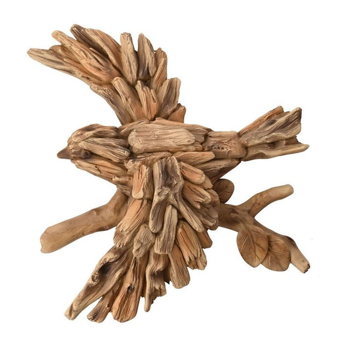 Naturecraft Wandkunst Vogel im Flug aus Harz und Treibholz in Braun, B: 29,5 cm, H: 28,0 cm, T: 10,5 cm - Bild 1