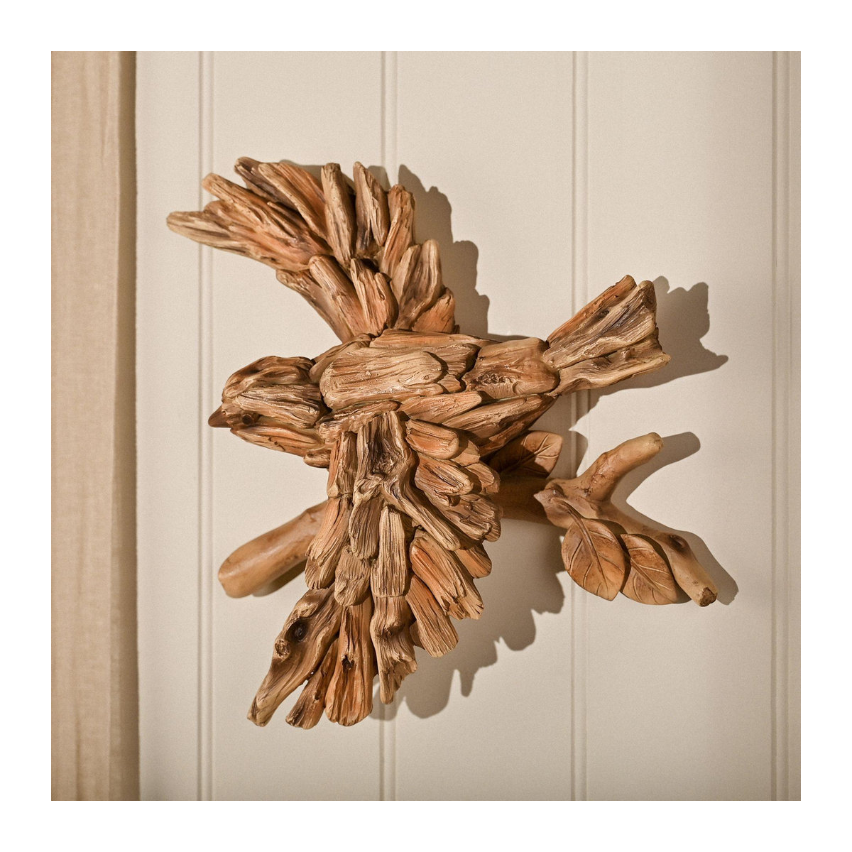 Naturecraft Wandkunst Vogel im Flug aus Harz und Treibholz in Braun, B: 29,5 cm, H: 28,0 cm, T: 10,5 cm - Bild 2