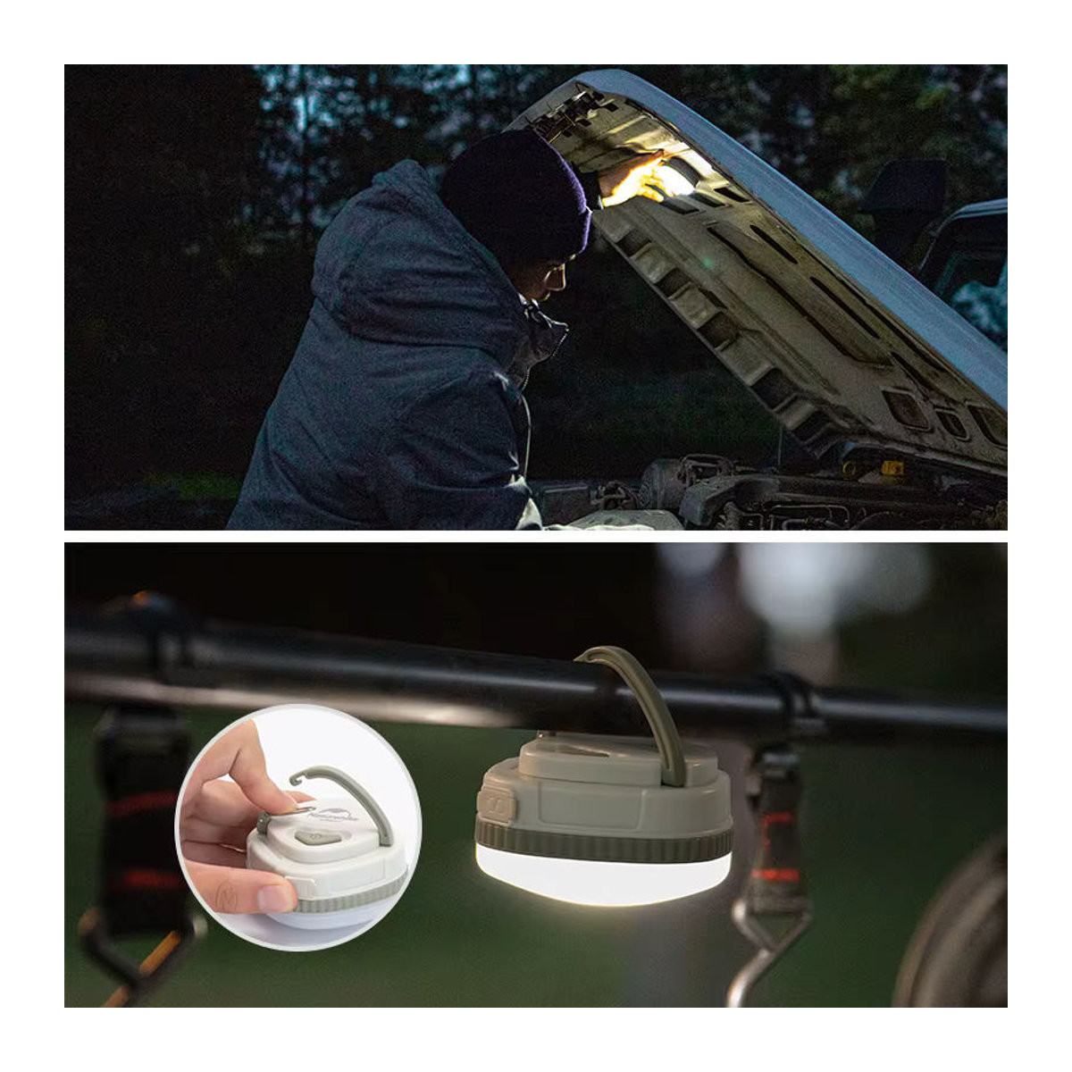 Naturehike Outdoor Camping Laterne LED Zeltlicht wasserdicht mit USB-Aufladung NH16D300-D - Bild 4