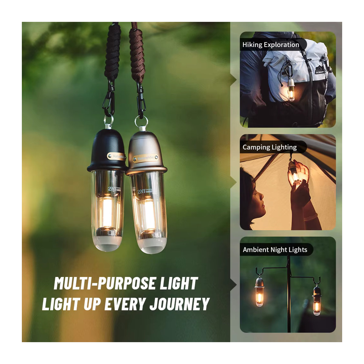 Naturehike Retro Camping Taschenlampe Wasserdicht mit Typ-C Anschluss und Umgebungslicht für Outdoor und Wandern - Bild 2