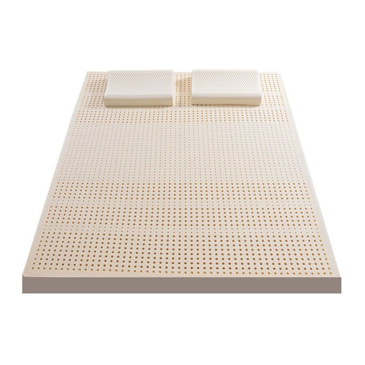 Natürliche 100% Latex Matratze aus Thailand mit Bezug in Beige und Cream, B/T/H: 200 x 80 x 80 cm - Bild 1