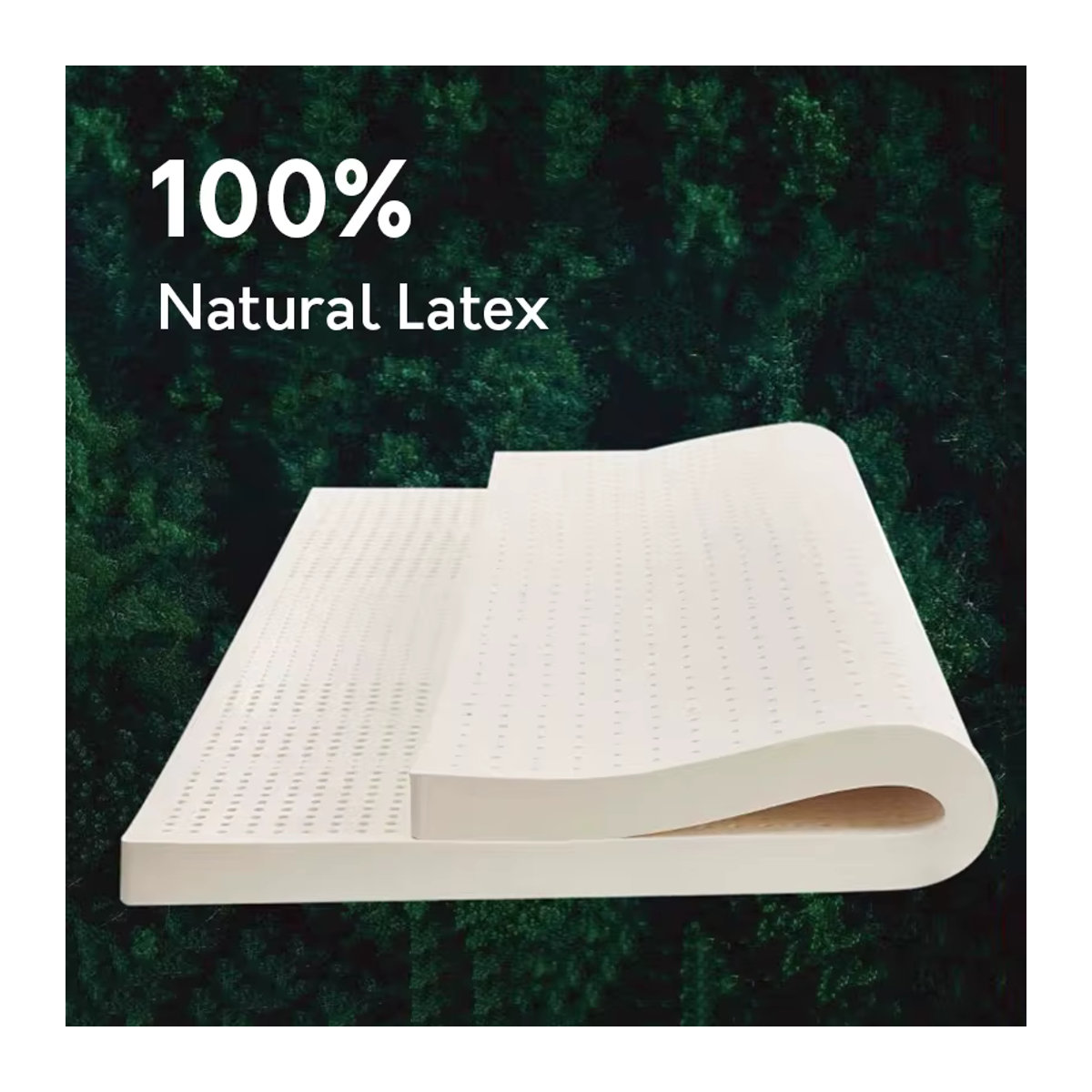 Natürliche 100% Latex Matratze aus Thailand mit Bezug in Beige und Cream, B/T/H: 200 x 80 x 80 cm - Bild 2