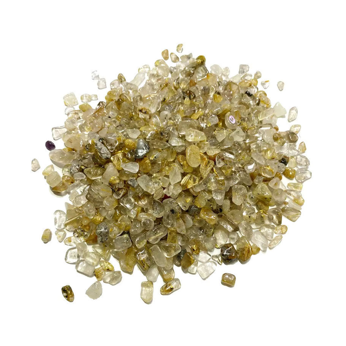 Natürliche Quarz Rutil Steine von STONE BROTHERS, 100g getrommelte Kristalle und Mineralien in Mehrfarbig, unregelmäßige Form für Aquarium und Dekoration - Bild 2