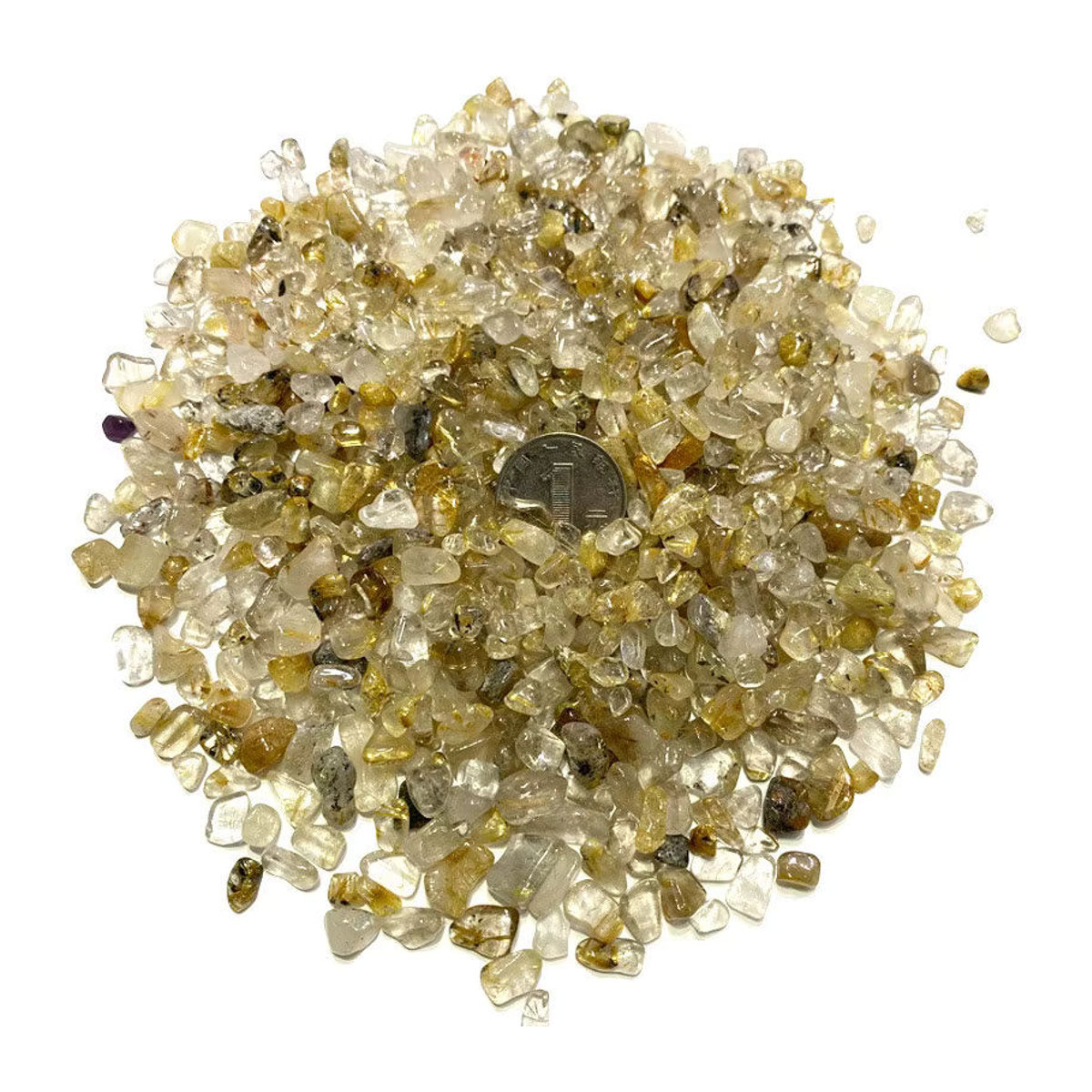 Natürliche Quarz Rutil Steine von STONE BROTHERS, 100g getrommelte Kristalle und Mineralien in Mehrfarbig, unregelmäßige Form für Aquarium und Dekoration - Bild 3