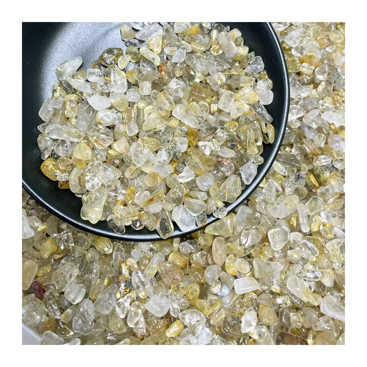 Natürliche Quarz Rutil Steine von STONE BROTHERS, 100g getrommelte Kristalle und Mineralien in Mehrfarbig, unregelmäßige Form für Aquarium und Dekoration - Bild 5
