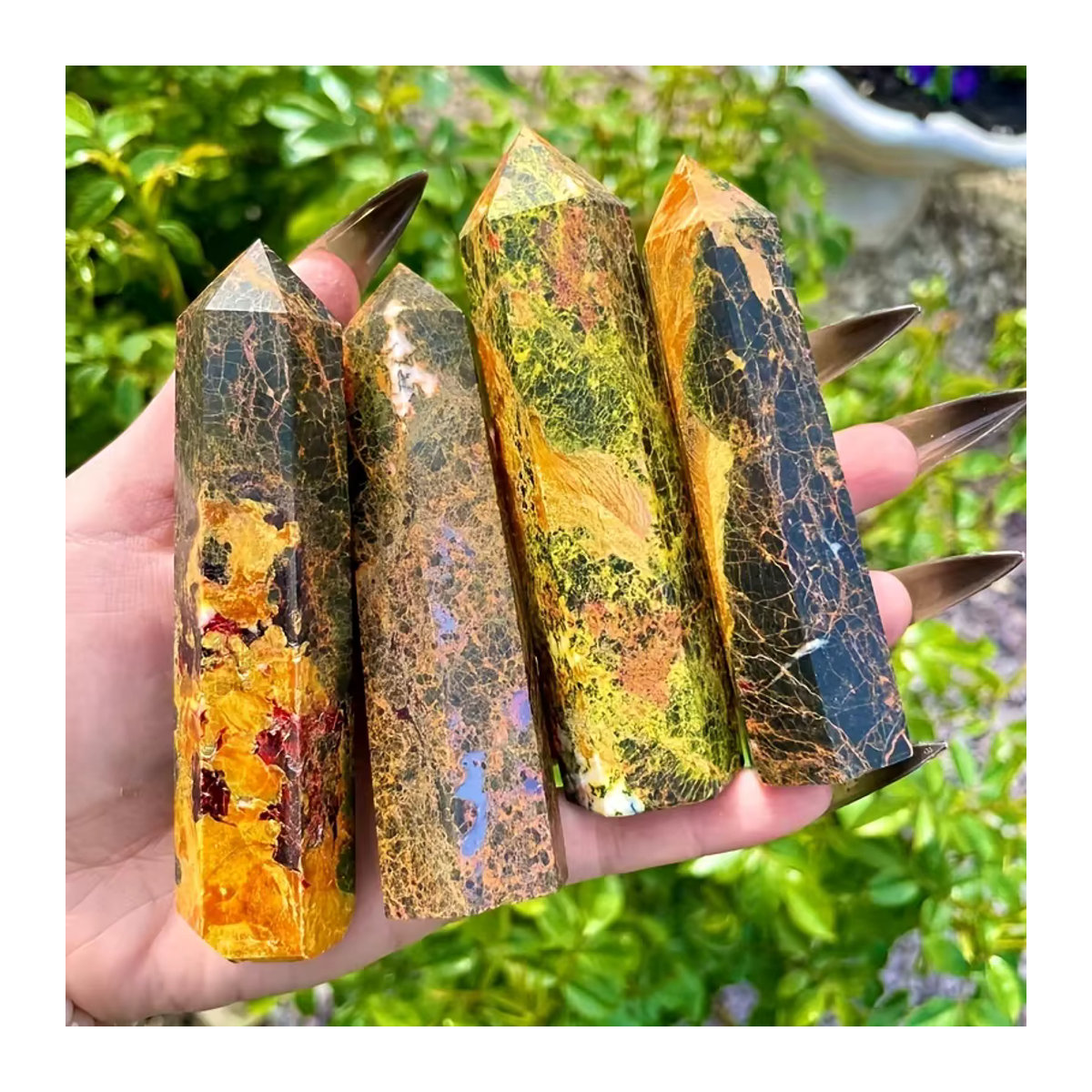 Natürliche Realgar-Steinsäule in Multicolor für Chakra-Reiki-Meditation und Heimdekoration - Bild 2
