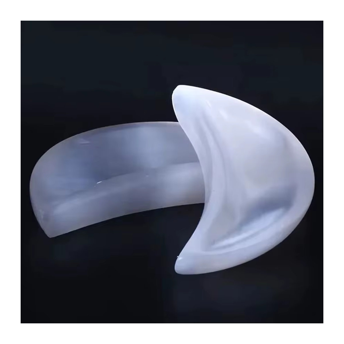 Natürliche Selenit Schüssel in Mondform aus weißem Quarz und Gips als Dekoration für Chakra und Wohnkultur - Bild 3
