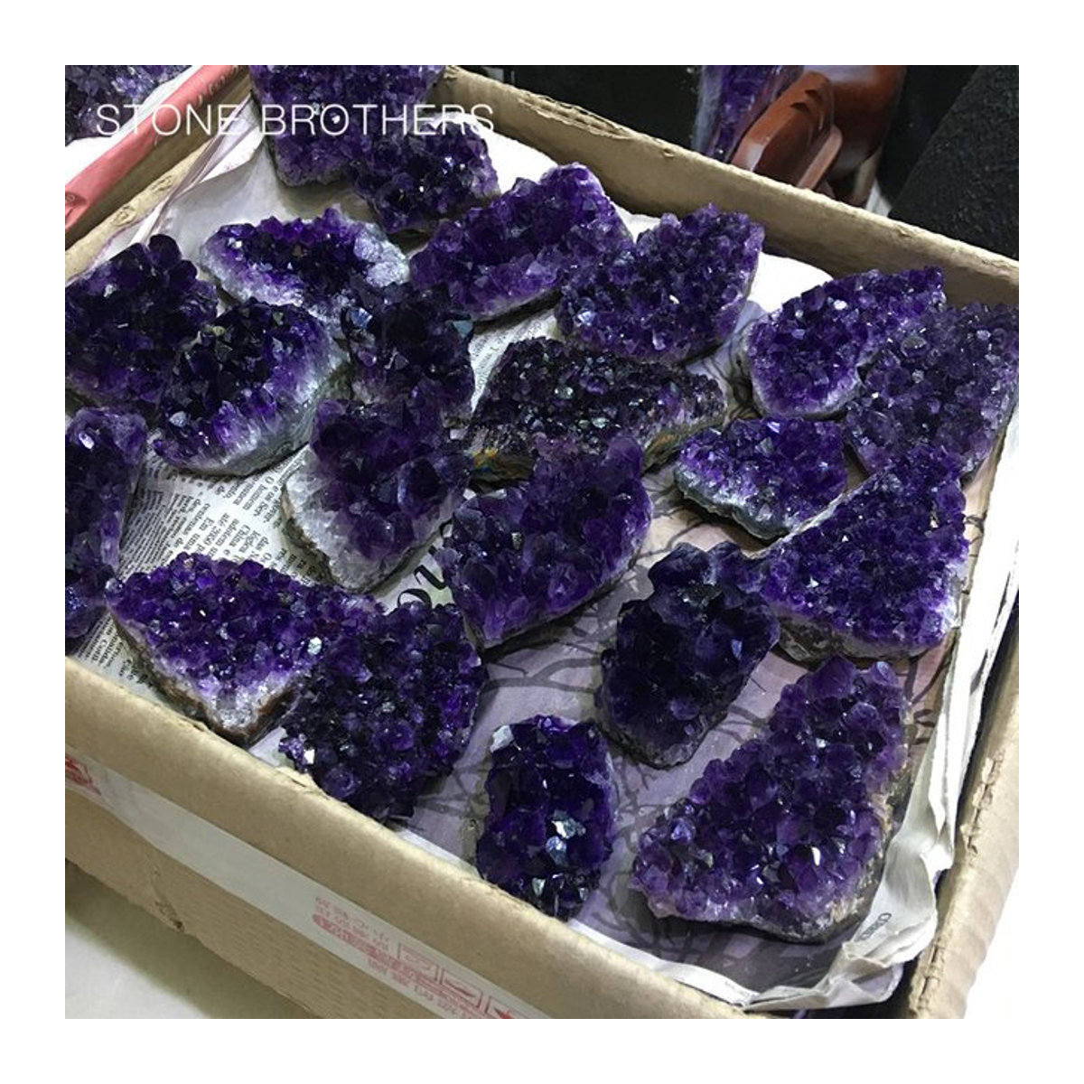 Natürlicher Amethyst Quarz Kristall Cluster in Lila von Stone Brothers, 50g-200g - Bild 1