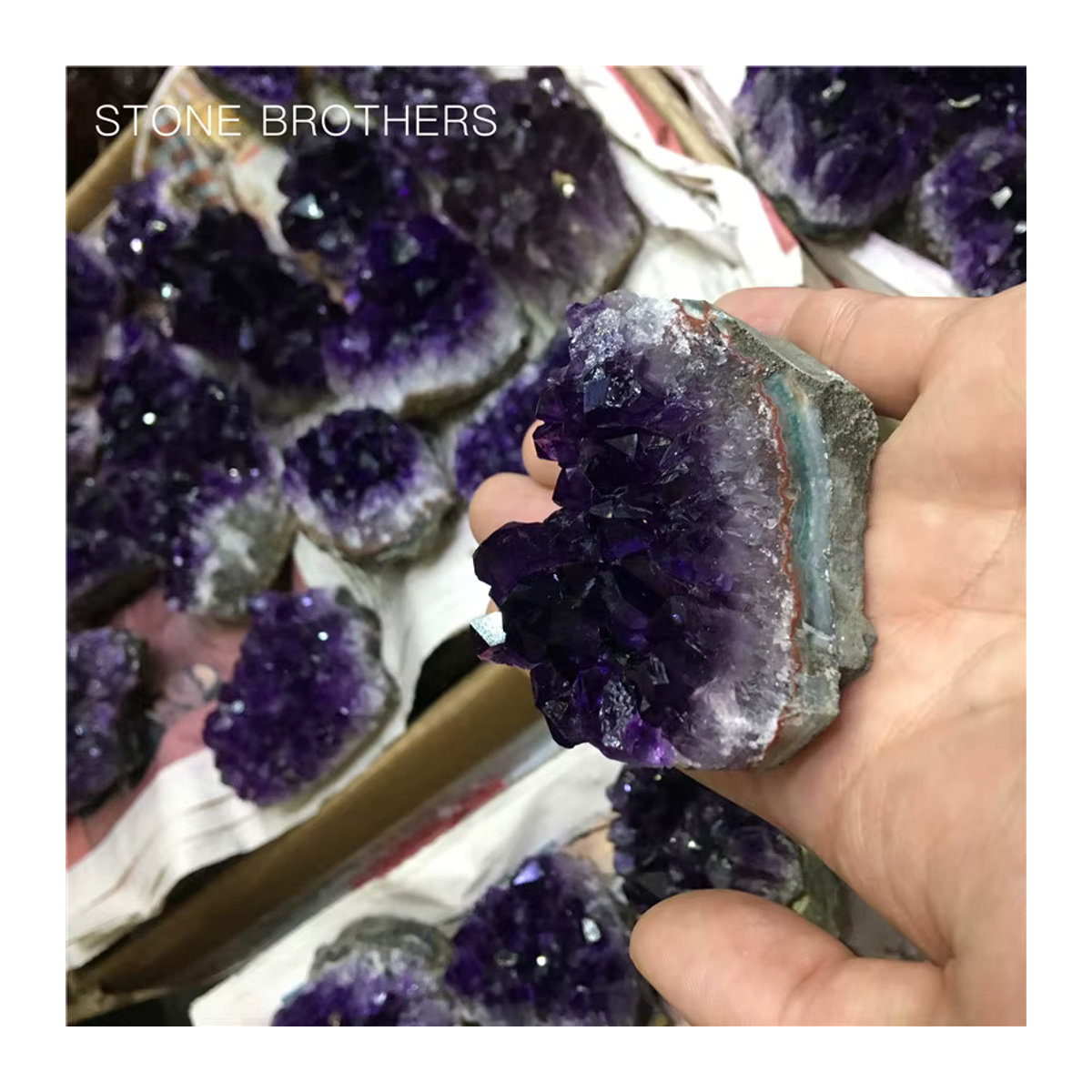 Natürlicher Amethyst Quarz Kristall Cluster in Lila von Stone Brothers, 50g-200g - Bild 5