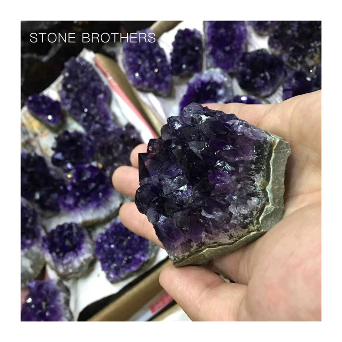 Natürlicher Amethyst Quarz Kristall Cluster in Lila von Stone Brothers, 50g-200g - Bild 6