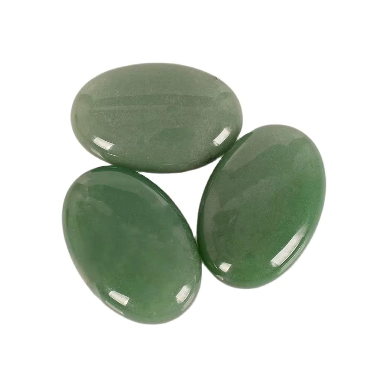 Natürlicher Aventurin Jade Massage Stein für Chakra und Feng Shui, B: 6 cm, H: 4 cm - Bild 2
