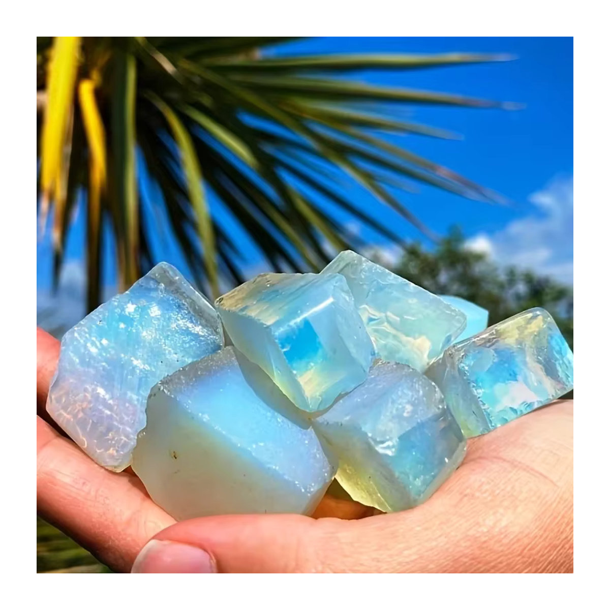 Natürlicher großer Opal-Rohstein als Mineralprobe und Edelstein-Kristall für Chakra-Balance und Reiki, 99,22 g - Bild 3