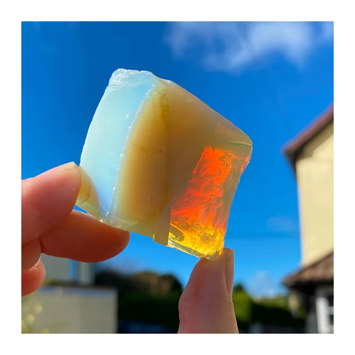 Natürlicher großer Opal-Rohstein als Mineralprobe und Edelstein-Kristall für Chakra-Balance und Reiki, 99,22 g - Bild 5