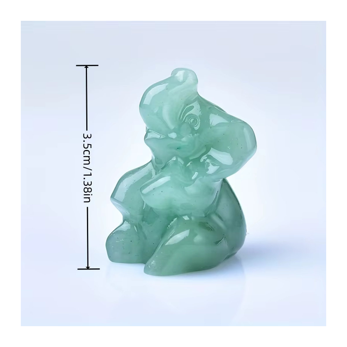 Natürlicher Labradorit Elefant als grüner Kristall-Worry-Stone für Meditation und Schmuckherstellung, Größe: 3,5 cm - Bild 2