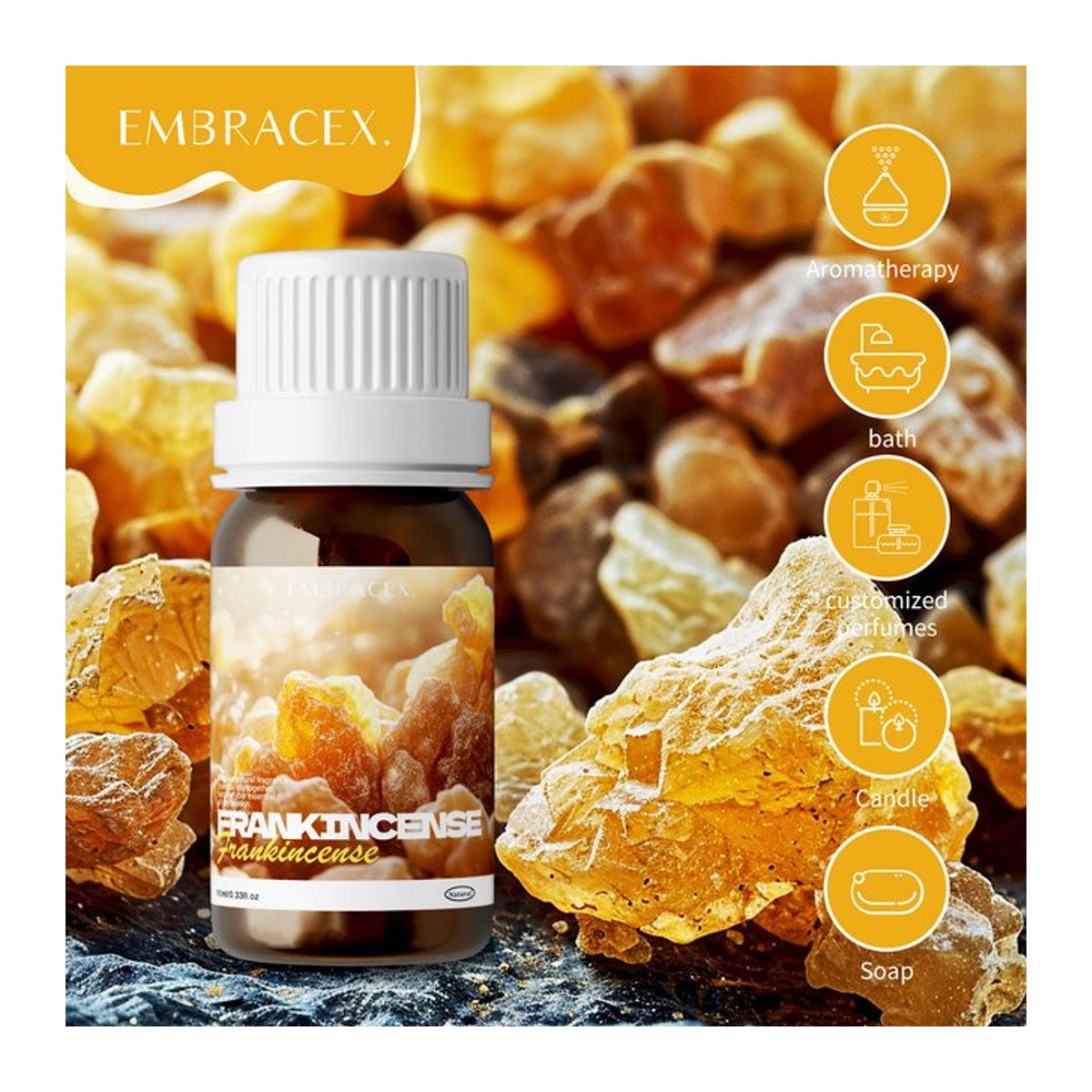 Natürliches Massageöl von EMBRACEX mit ätherischem Weihrauch und Mastix zur Entspannung der Muskeln, 10 ml - Bild 1