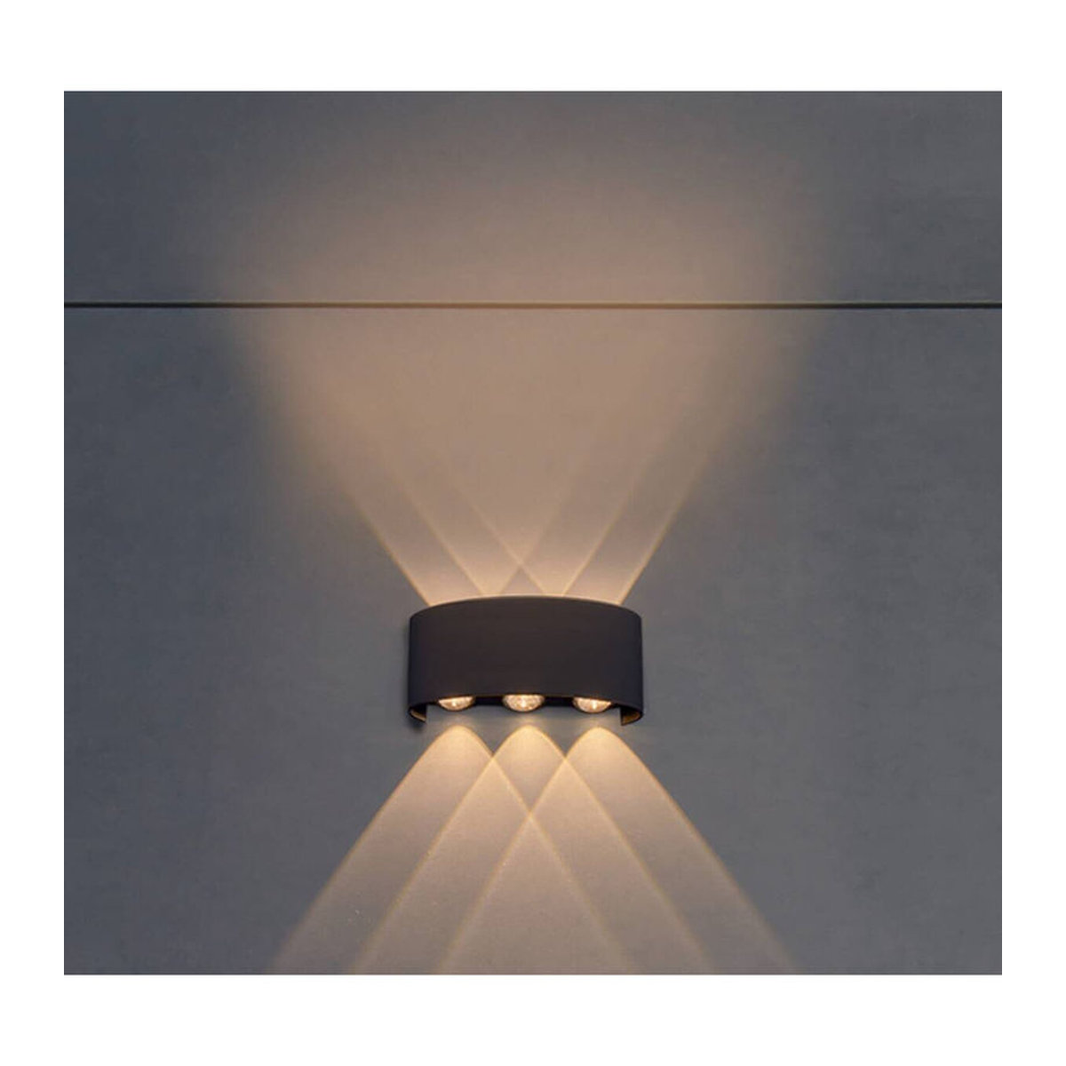 Näve Leuchten LED Außenwandleuchte AURON in Anthrazit, IP65, Warmweiß, B/H/L: 8 x 14 x 4 cm - Bild 2