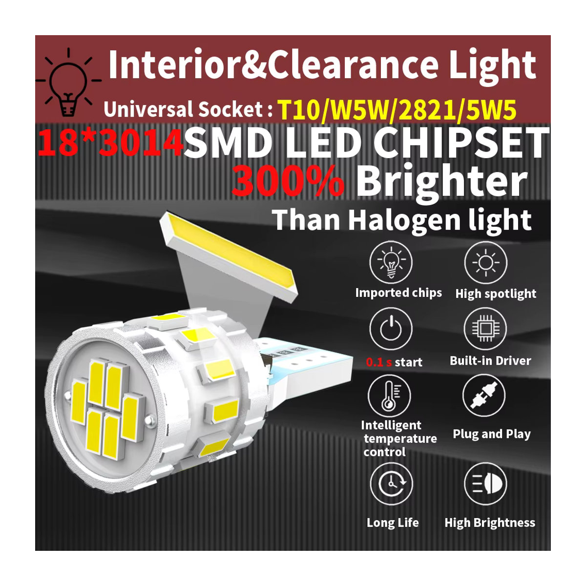 Neallor LED Umriss Licht Lampe W5W T10 Set für Ford C-Max Fusion Focus Fiesta Galaxy Ka Kuga Mondeo Ranger S-Max und Mustang - Bild 3