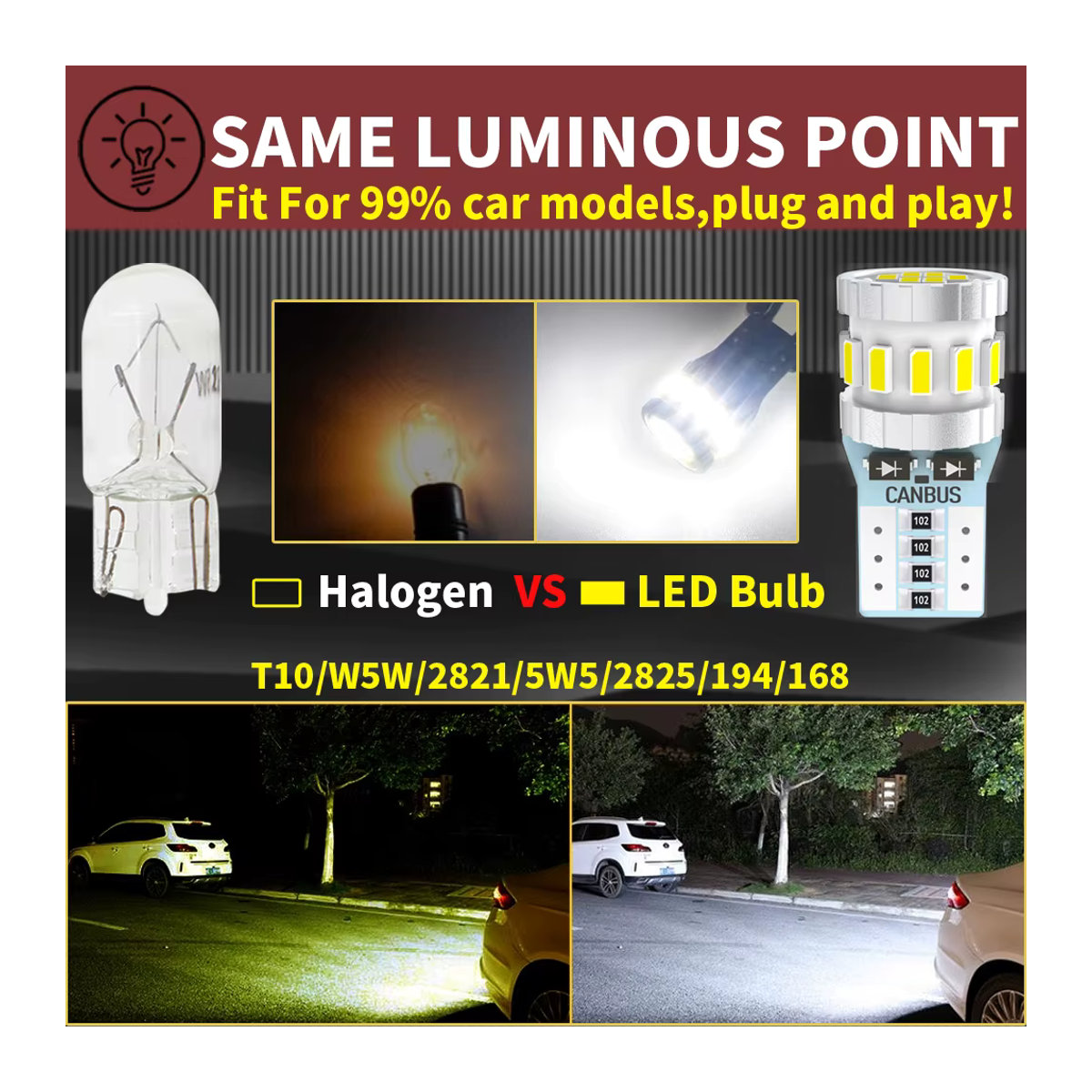 Neallor LED Umriss Licht Lampe W5W T10 Set für Ford C-Max Fusion Focus Fiesta Galaxy Ka Kuga Mondeo Ranger S-Max und Mustang - Bild 6