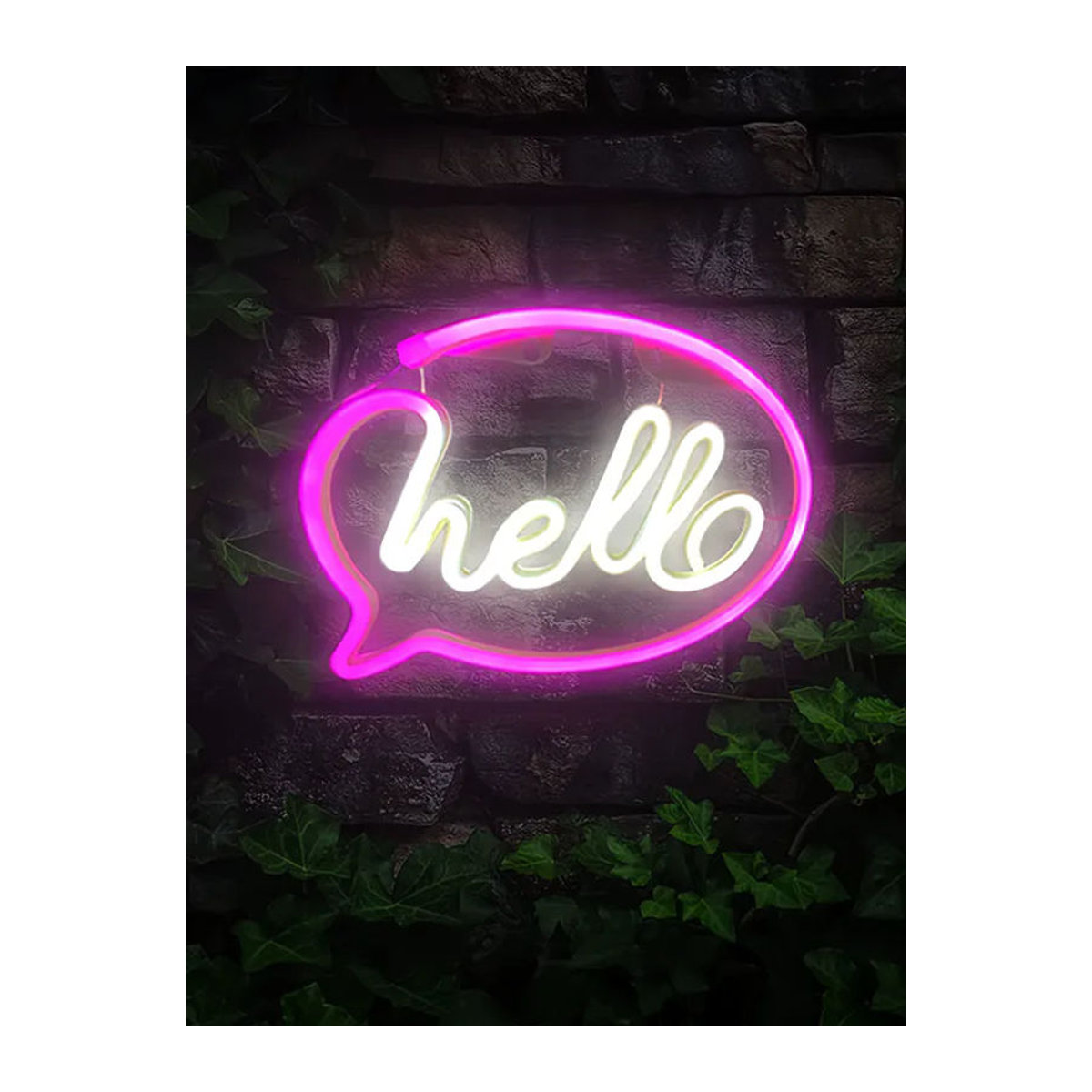 Neon LED Licht Hallo Design in Rosa für Wohnzimmer, Hochzeit, Restaurant oder Bar, USB oder Batterie betrieben - Bild 7
