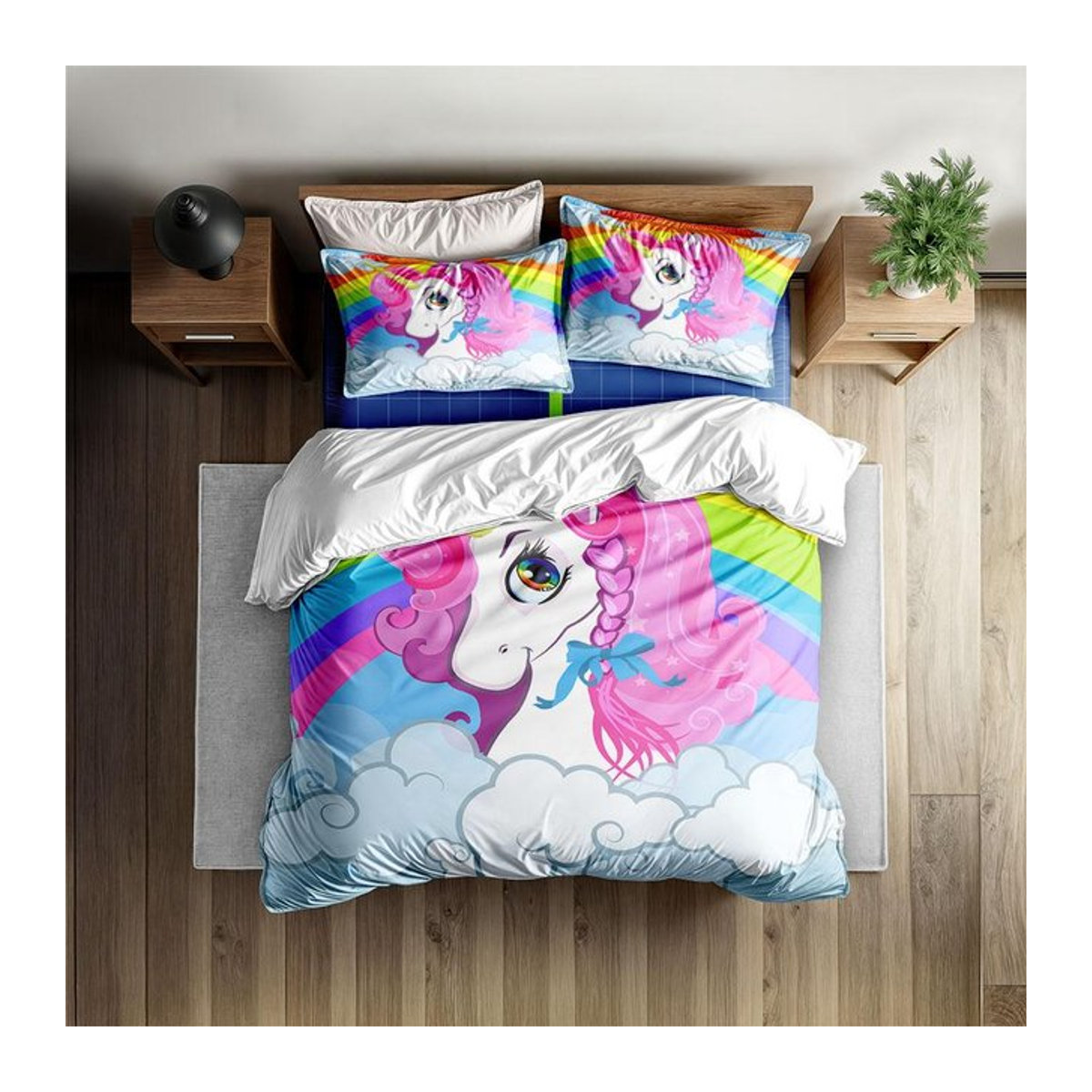 Neonwolken Bettwäsche-Set von Creative Homewares, Multicolor, B/H: 135 x 200 cm - Bild 1
