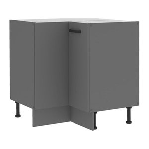 NESSA Eckunterschrank für die Küche in Anthrazit mit Drehtüren, B/T: 90 x 90 cm
